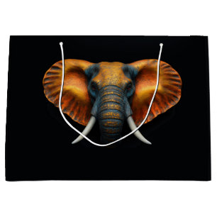 African elephant head large gift bag