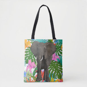 African Elephant Jungle Safari Animal wildlife Art Tote Bag
