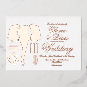 African Elephant Marking Wedding Pressed