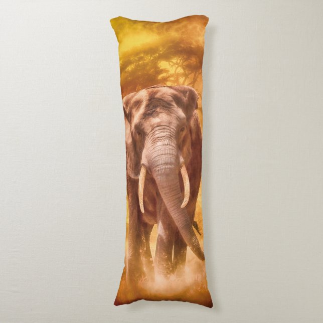 African Elephant "Nobility Body Cushion (Front Vertical)