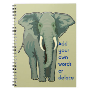 African Elephant Notebook (See Directions Below)