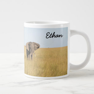 African Elephant Personalise Name Seriously Large Coffee Mug