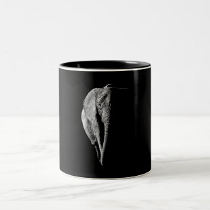 African Elephant Portrait Two-Tone Coffee Mug
