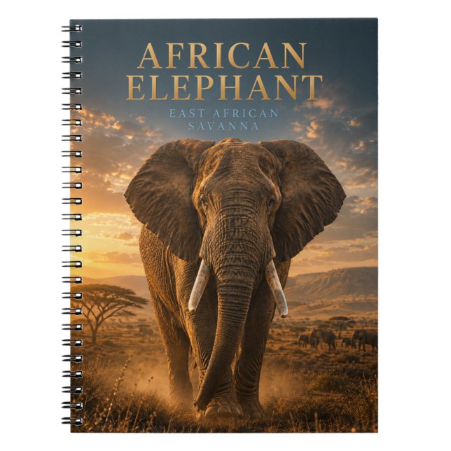 African Elephant Savanna ANIMALS Notebook (Front)