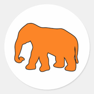 African Elephant Silhouette Ivory Tusks Dumbo Classic Round Sticker