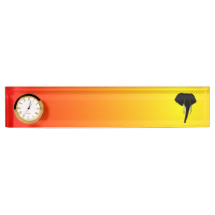 African Elephant Silhouette Nameplate