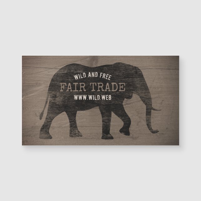 African Elephant Silhouette Rustic Style (Front)