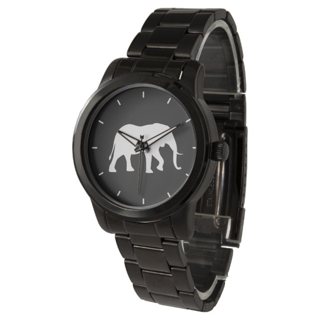 African Elephant Silhouette Watch (Angled)