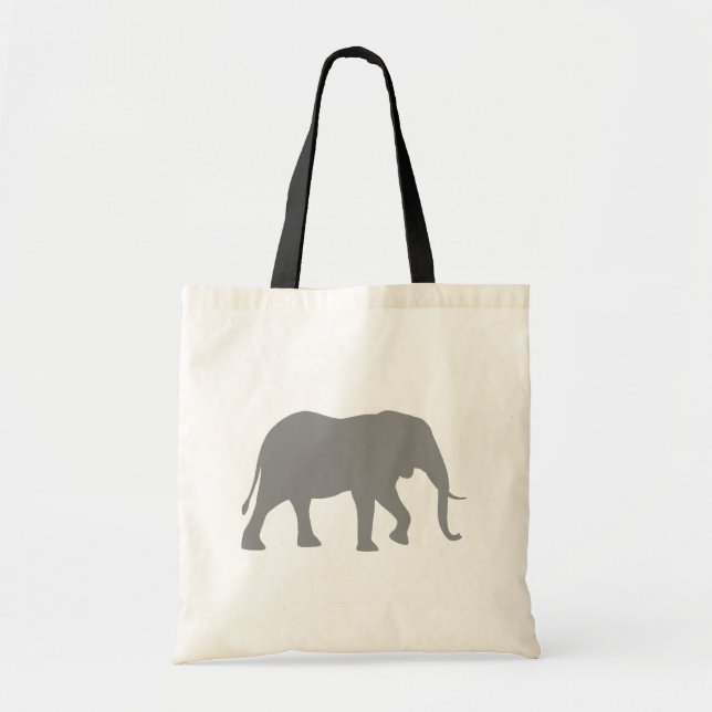 African Elephant Silhouette | Wild Animal Wildlife Tote Bag (Front)