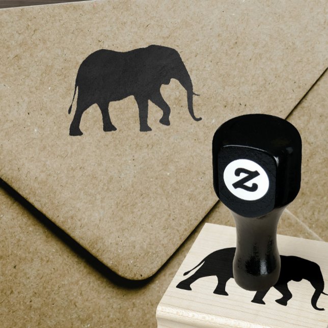 African Elephant Silhouette Wildlife Rubber Stamp (Creator Uploaded)