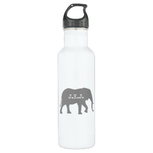 African Elephant Silhouette with Your Text 710 Ml Water Bottle