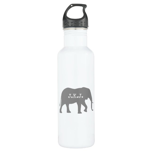 African Elephant Silhouette with Your Text 710 Ml Water Bottle (Front)
