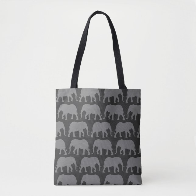 African Elephant Silhouettes Pattern Tote Bag (Front)