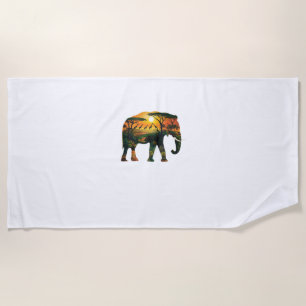 African Elephant Sunset Safari Nature Lovers Shirt Beach Towel