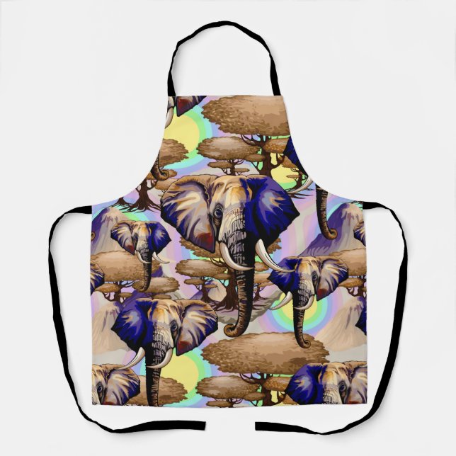 African Elephant Surreal Portrait  Apron (Front)