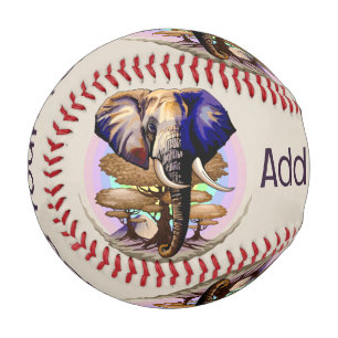 African Elephant Surreal Portrait  Baseball