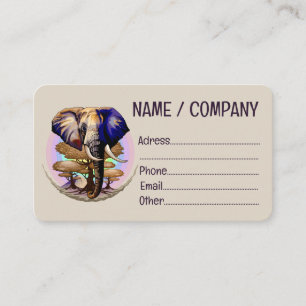 African Elephant Surreal Portrait  Business Card