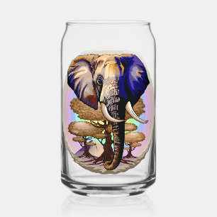African Elephant Surreal Portrait  Can Glass