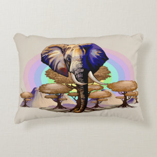 African Elephant Surreal Portrait  Decorative Cushion