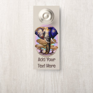 African Elephant Surreal Portrait  Door Hanger