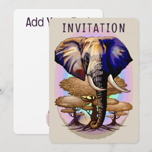 African Elephant Surreal Portrait Invitation
