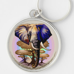 African Elephant Surreal Portrait  Key Ring