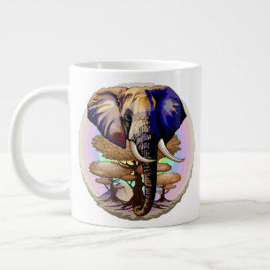 African Elephant Surreal Portrait  Large Coffee Mug