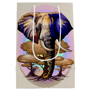 African Elephant Surreal Portrait Medium Gift Bag