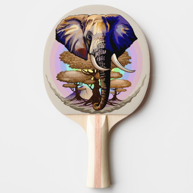 African Elephant Surreal Portrait  Ping Pong Paddle (Front)