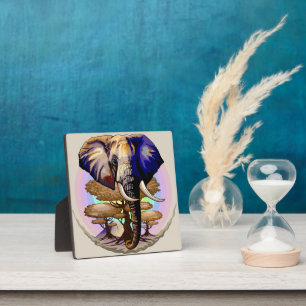 African Elephant Surreal Portrait Plaque