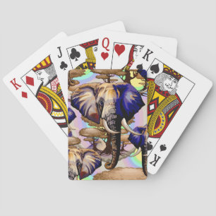 African Elephant Surreal Portrait Playing Cards