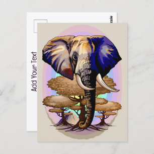 African Elephant Surreal Portrait  Postcard
