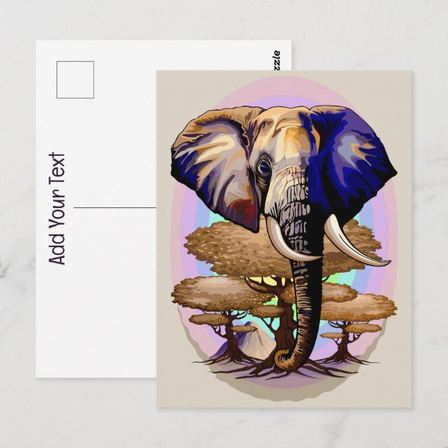 African Elephant Surreal Portrait  Postcard (Front/Back)