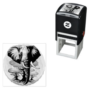 African Elephant Surreal Portrait  Self-inking Stamp