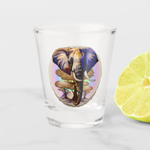 African Elephant Surreal Portrait Shot Glass