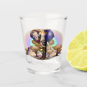 African Elephant Surreal Portrait Shot Glass