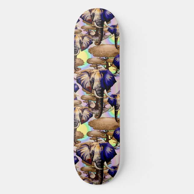 African Elephant Surreal Portrait  Skateboard (Front)