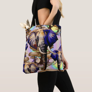 African Elephant Surreal Portrait  Tote Bag