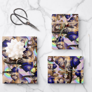 African Elephant Surreal Portrait Wrapping Paper Sheet