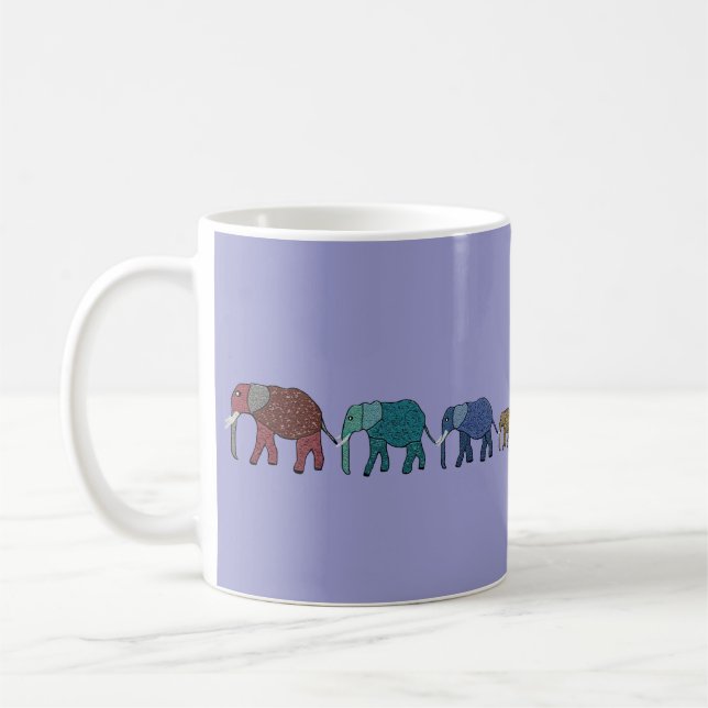 African Elephant Walk Coffee Mug (Left)