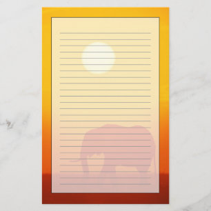 African elephant walking at sunset , Kenya Stationery