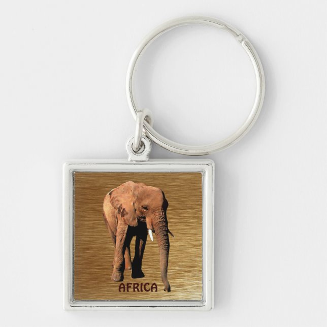 AFRICAN ELEPHANT Wildlife Keychain (Front)