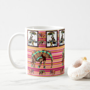 African Elephant Women Stripe Mug