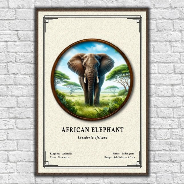 African Elephant Zoology Series Poster (Creator Uploaded)