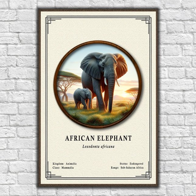 African Elephant Zoology Series Poster (Creator Uploaded)