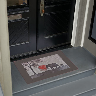 African Elephants Door Mat