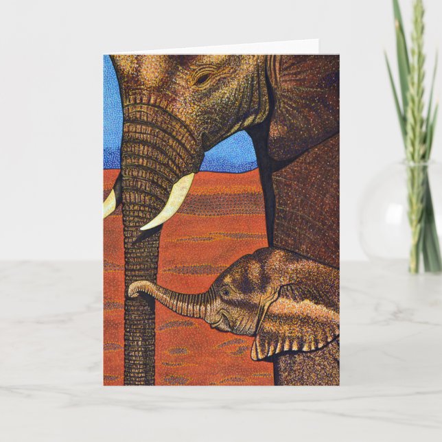 African Elephants Greeting Card (Front)