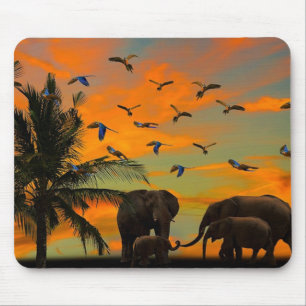 African Elephants Mouse Mat