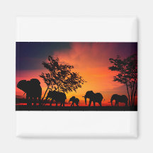 African Elephants on the Serengeti Plains