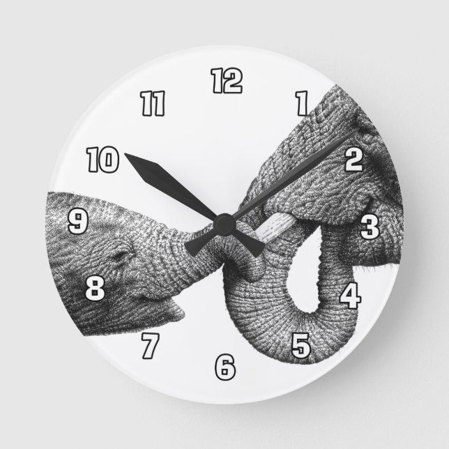 African Elephants Wall Clock (Front)
